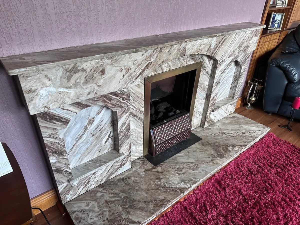 Grey Marble Mantelpiece - Image 2
