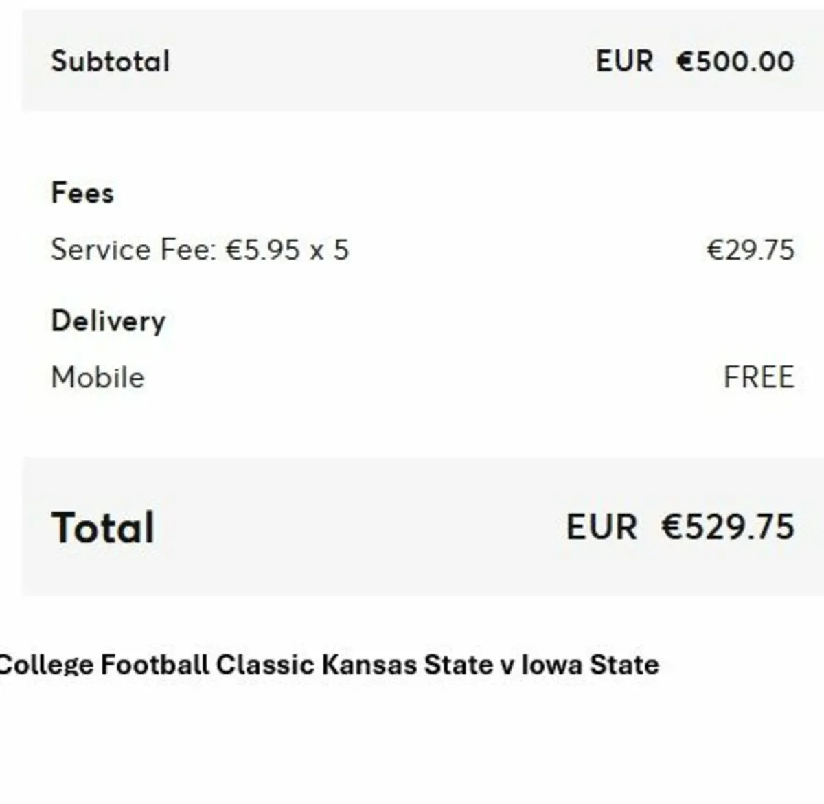 American Football Kansas v Iowa 5 tickets - Aviva - Image 3
