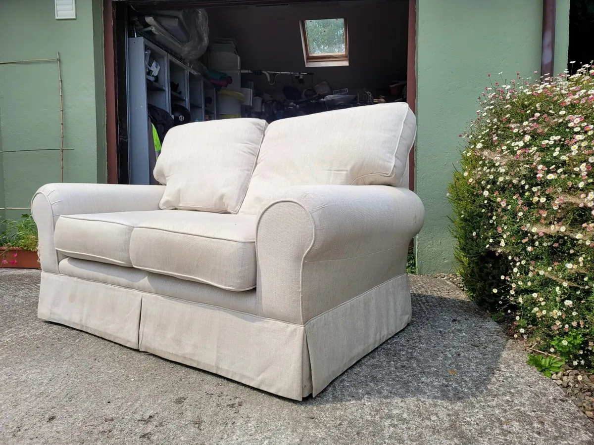 Two seater couch cream colour. - Image 3