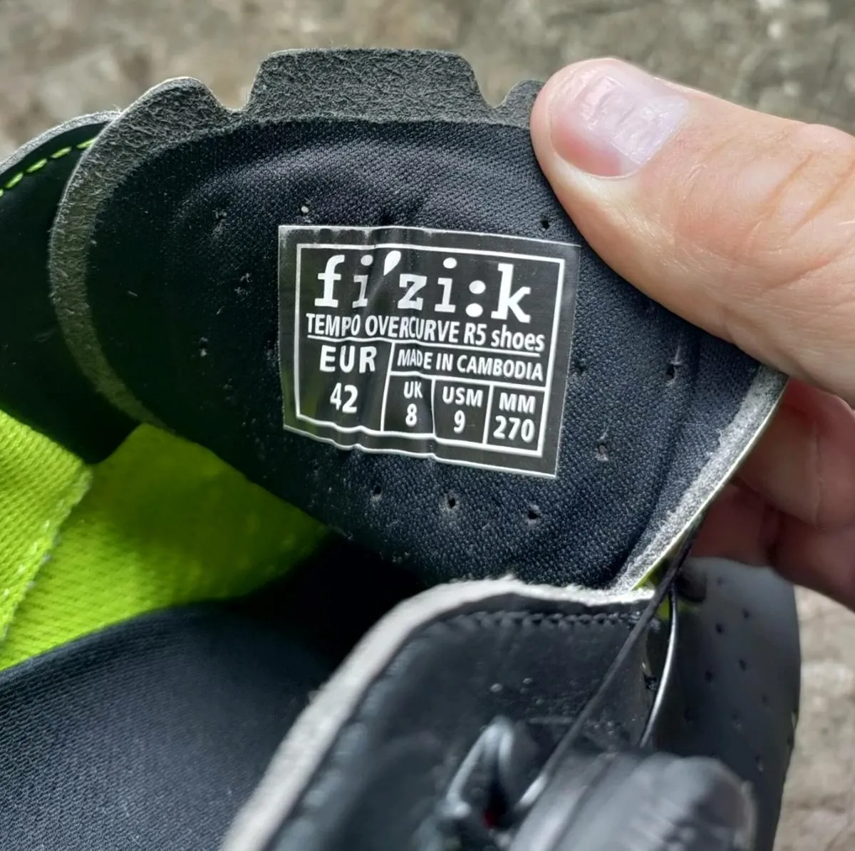 Fizik Overcurve Tempo R5 Road cycling shoes 8uk 4w - Image 2