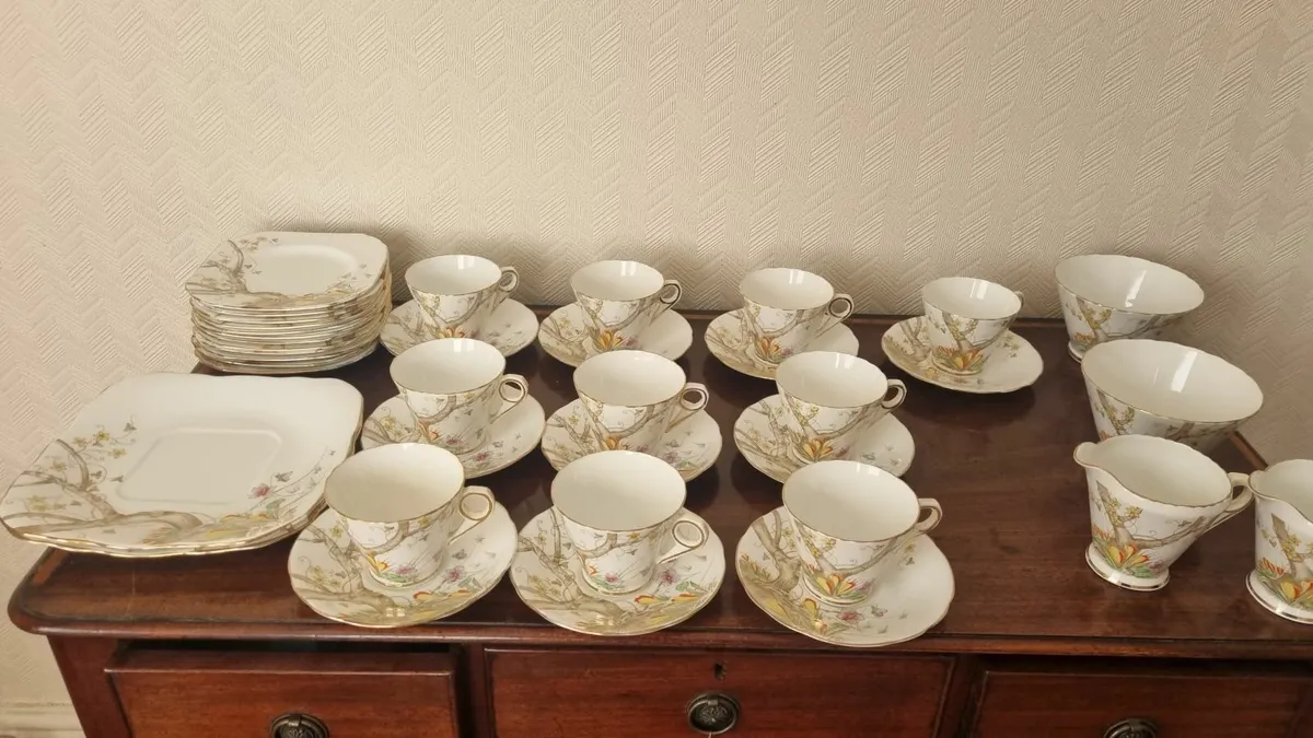 Vintage Royal Delphine Bone China Tea Set - Image 1