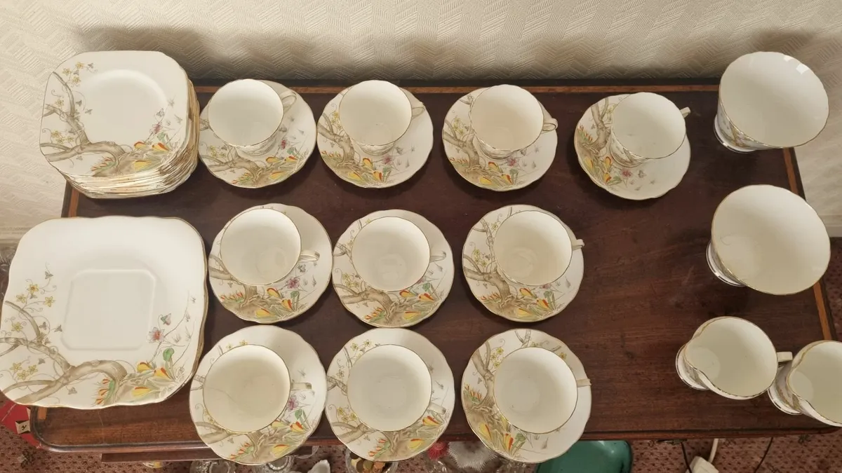 Vintage Royal Delphine Bone China Tea Set - Image 3