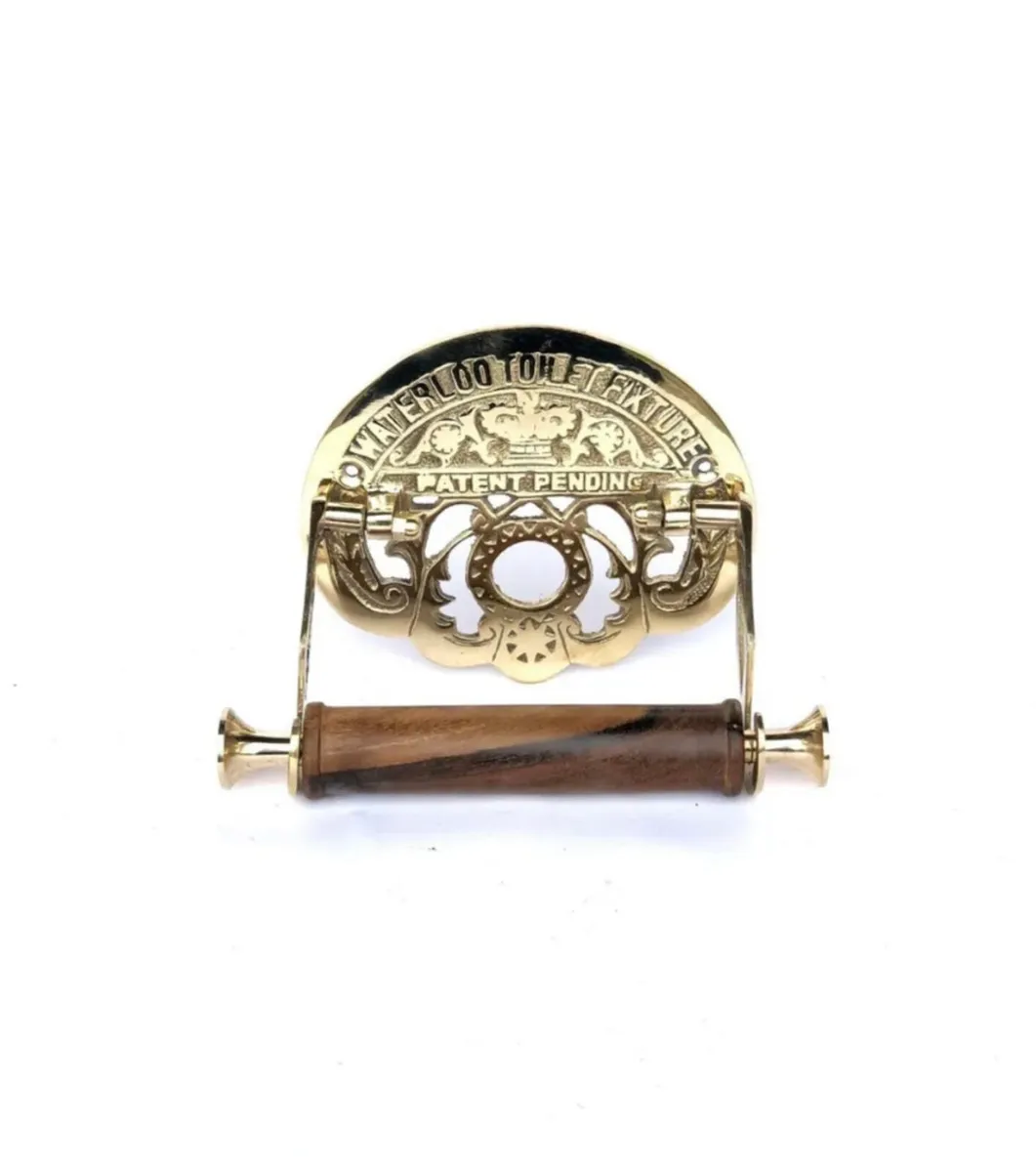 Solid Brass Toilet Roll Holder Vintage Style NEW - Image 2