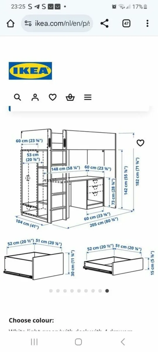 loft bed ikea with built in closet 4 shelves - Image 2