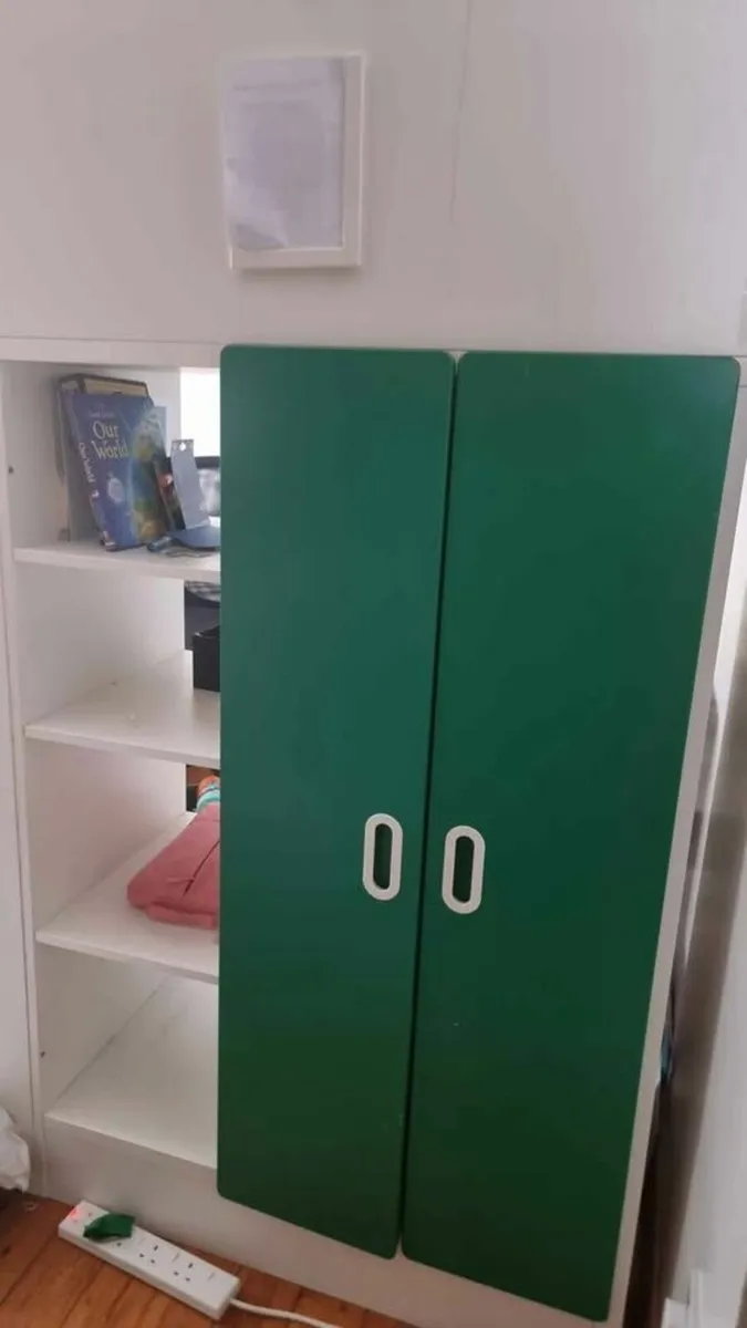 loft bed ikea with built in closet 4 shelves - Image 3