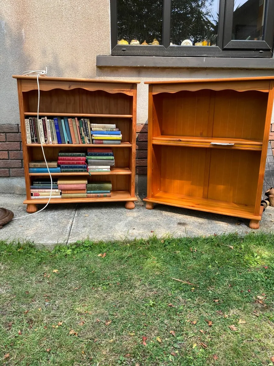 Pair of pine bookcases, FREE BOOKS INCLUDED. - Image 1
