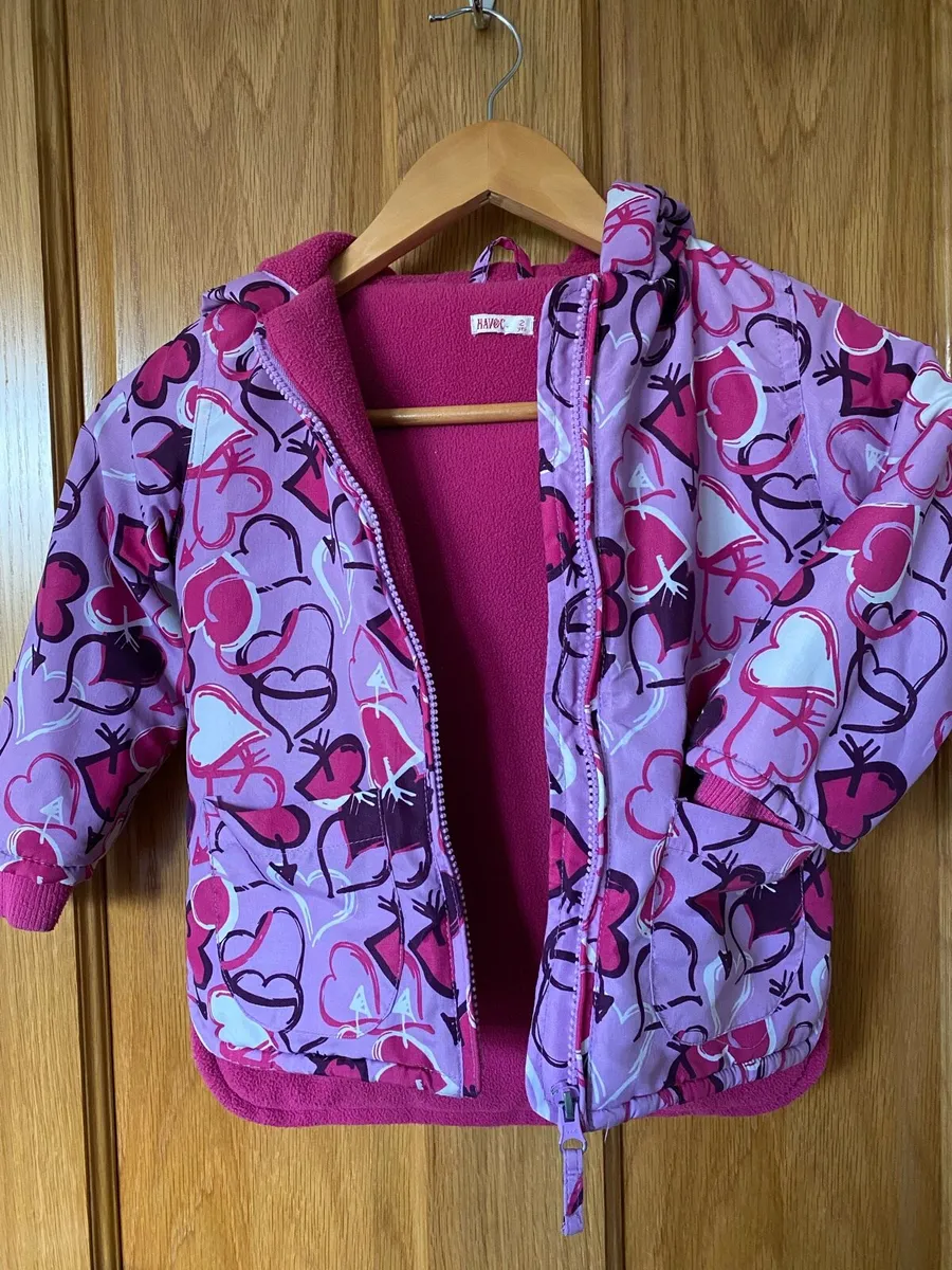 Girl’s Winter Coat Heart Design - Image 1