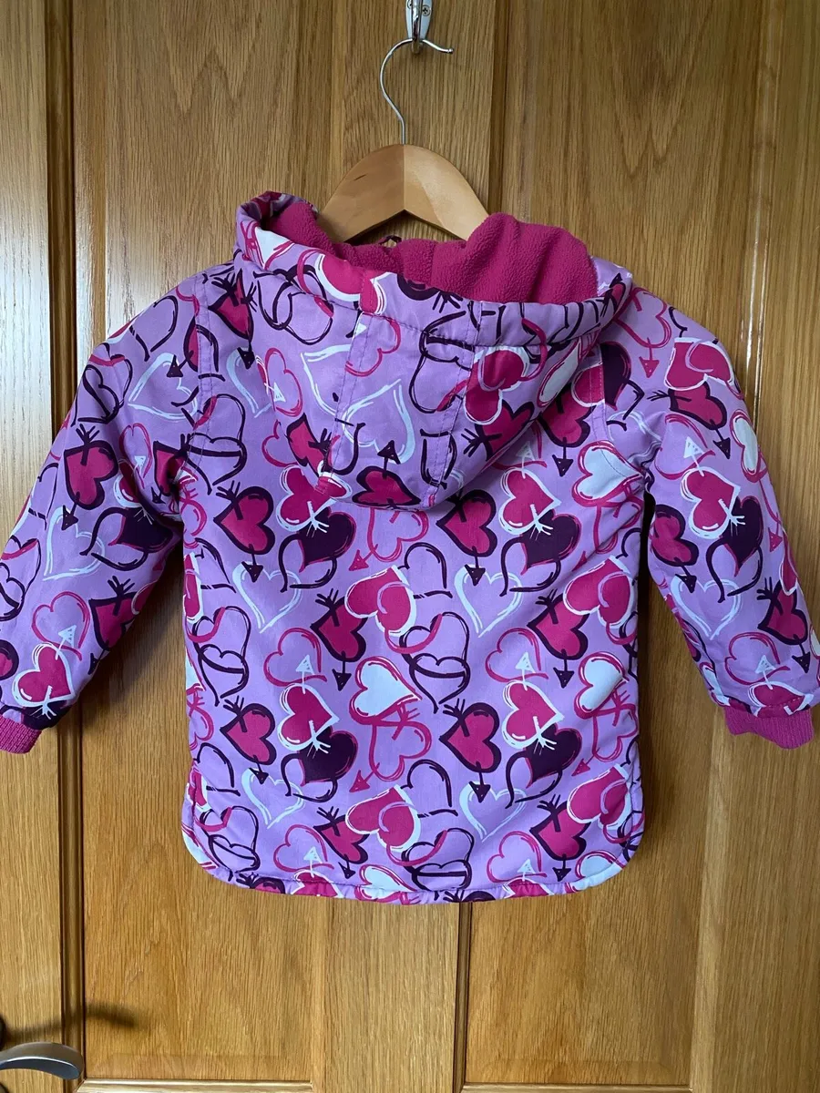 Girl’s Winter Coat Heart Design - Image 2