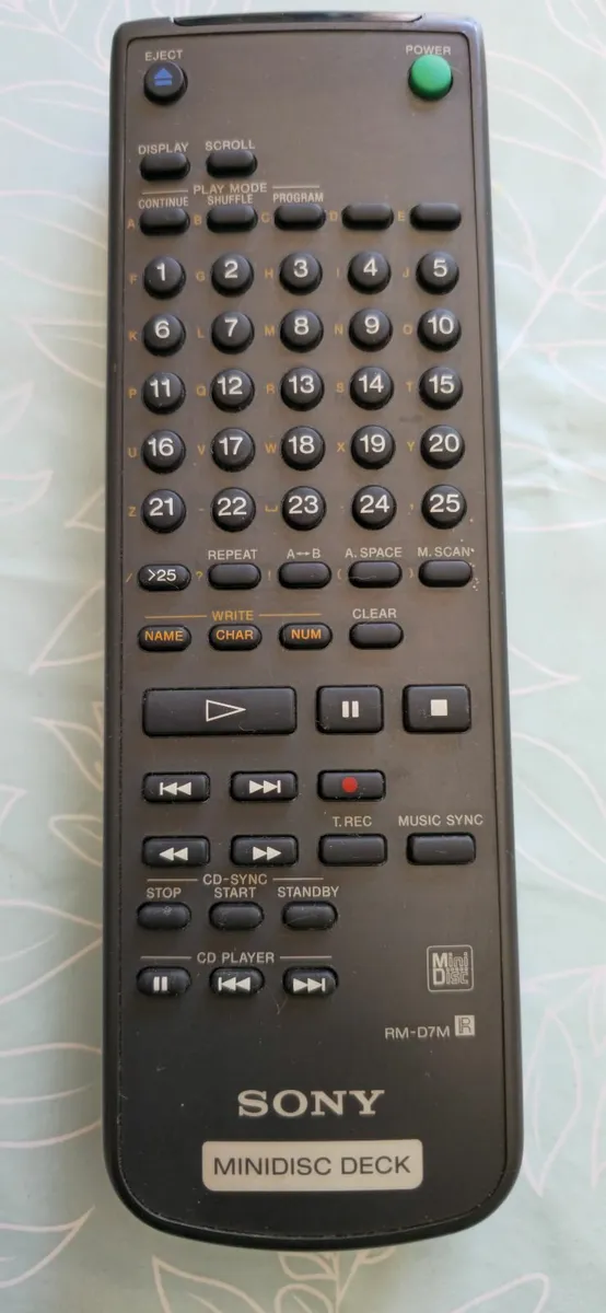 FULL REMOTE CONTROL SONY RM-D7M MINI DISC - Image 1