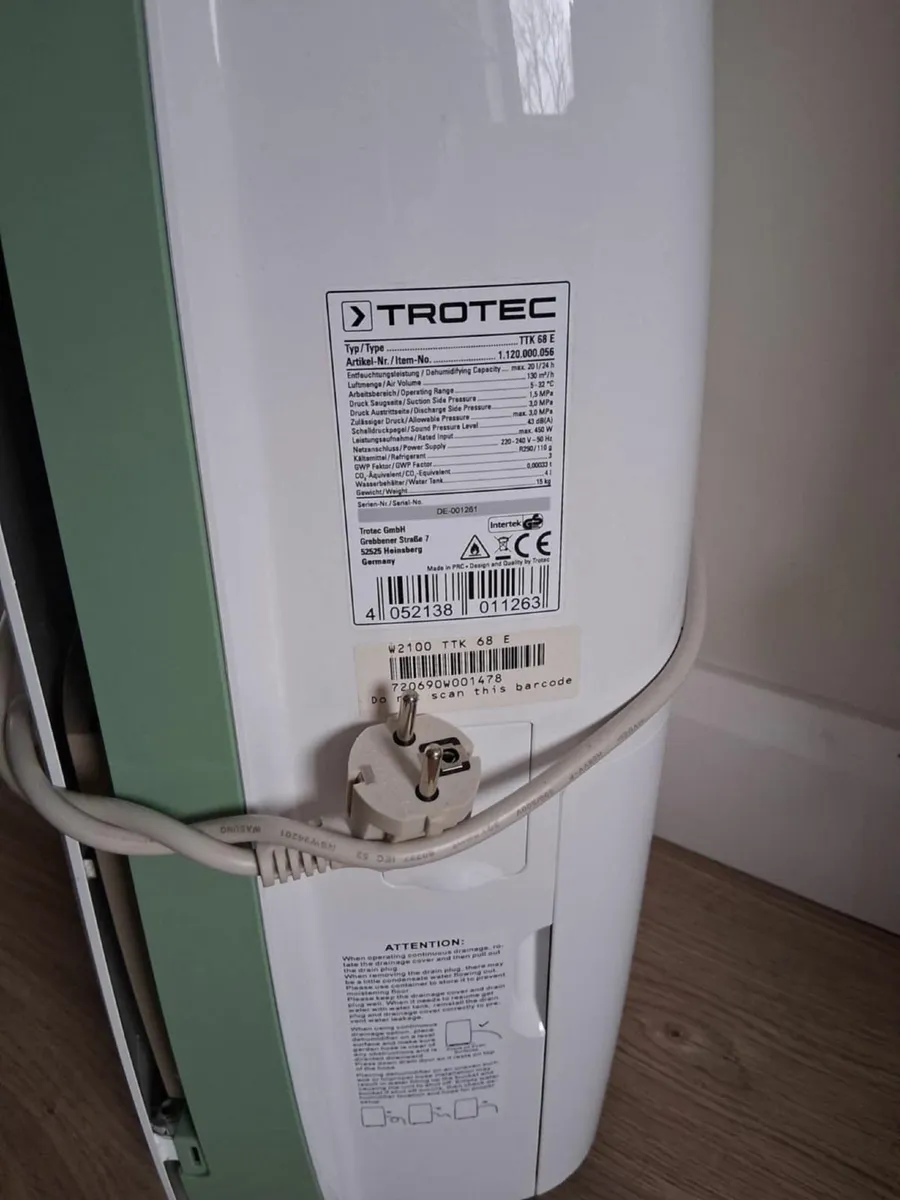 TROTEC Dehumidifier TTK 68 E - Image 3
