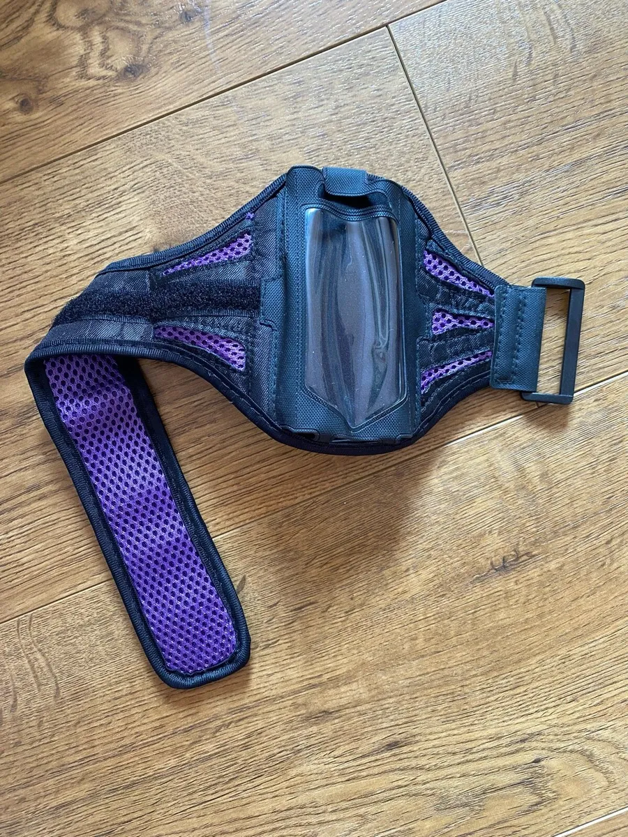 Black & Purple Phone Arm Pouch Holder - Image 1