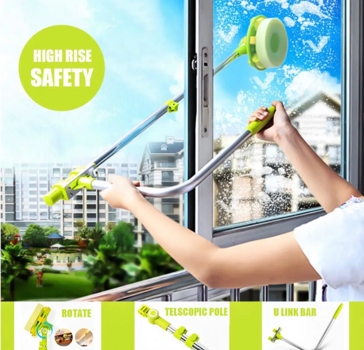 NEW Outside U Type Window Cleaner & Squeezee - Image 2