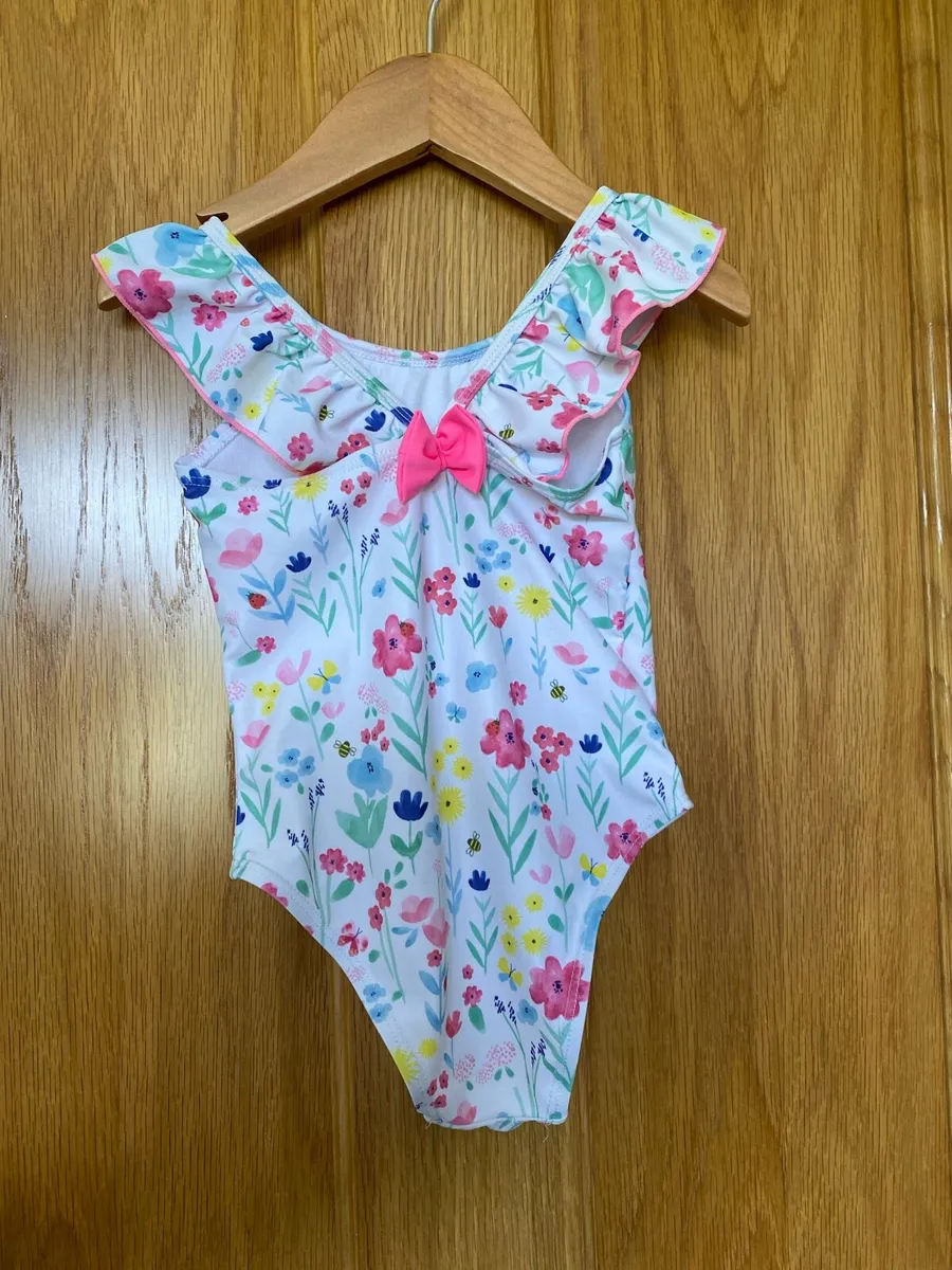 Girls Flora Print Swimming Suit - Image 2