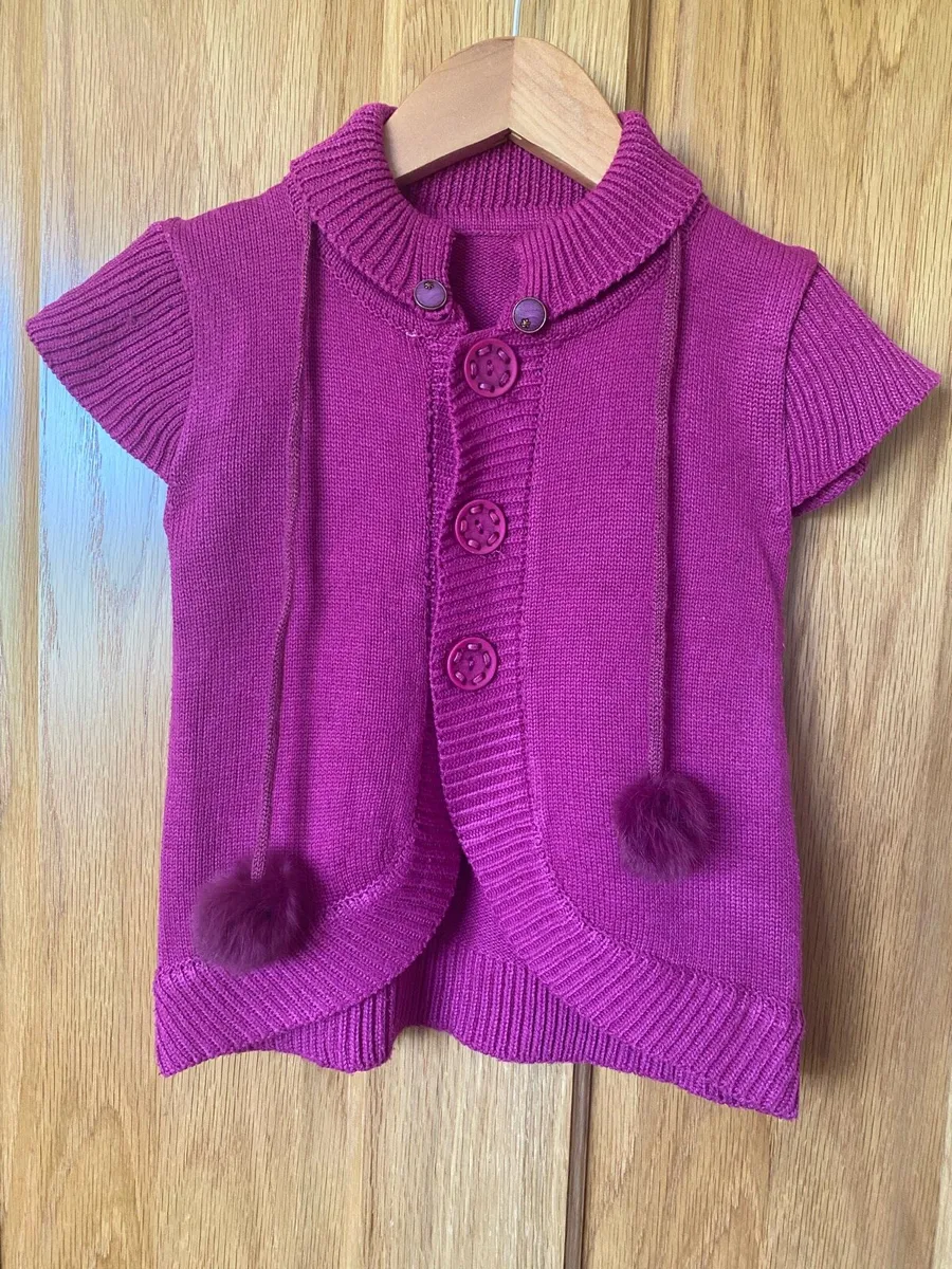 Short Sleeve Purple Cardigan / Jumper - Image 2