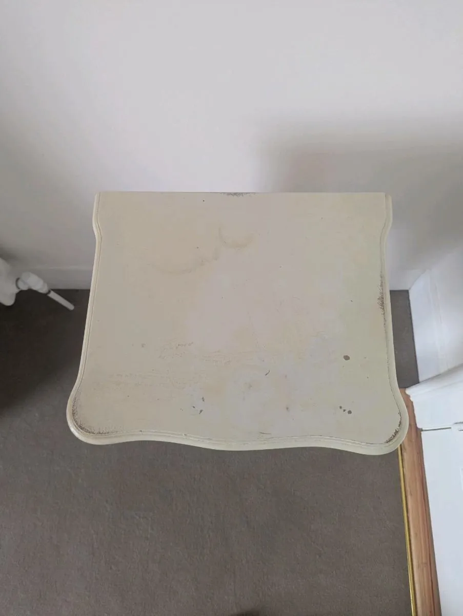 Bordeaux Weathered Cream French-Style Bedside Tabl - Image 4