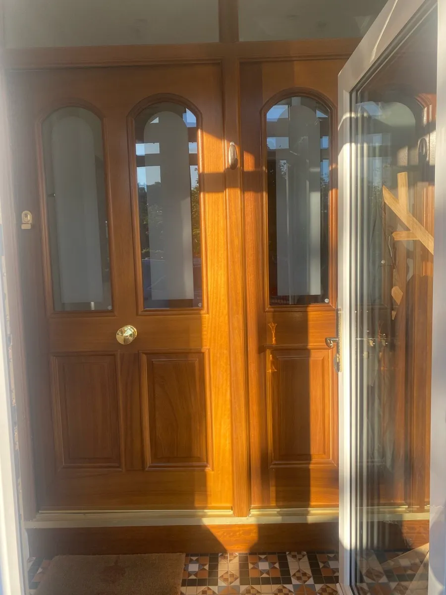 Solid wood and glass front door - Image 1