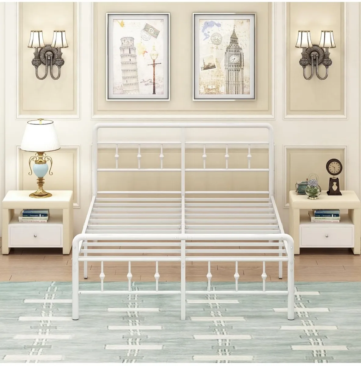 Small Double Bed Frame 4ft with Victorain Headboar - Image 4