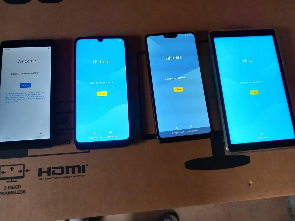 Selection of mobiles plus a tablet