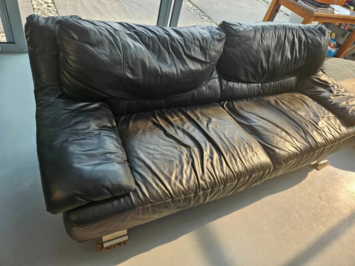 Black leather couch