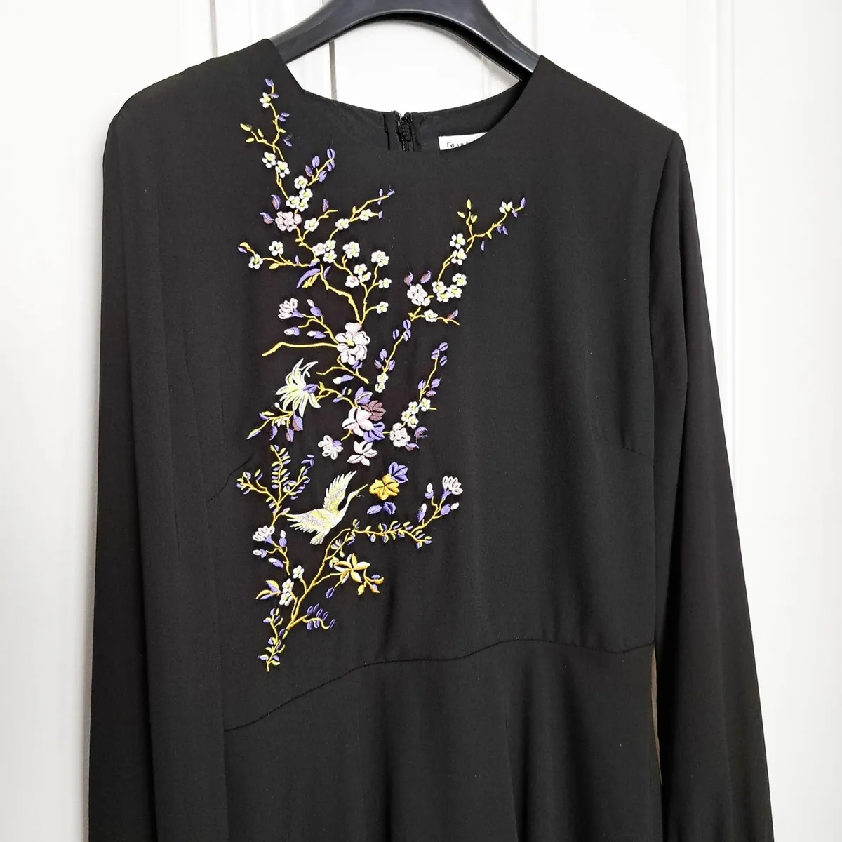 Warehouse Black Emboirdered Flowers Bird 10UK/38EU - Image 2
