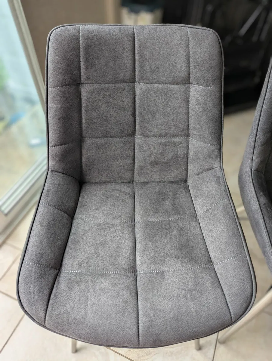 2 Modern Grey Dining Chairs – Excellent Condition - Image 3
