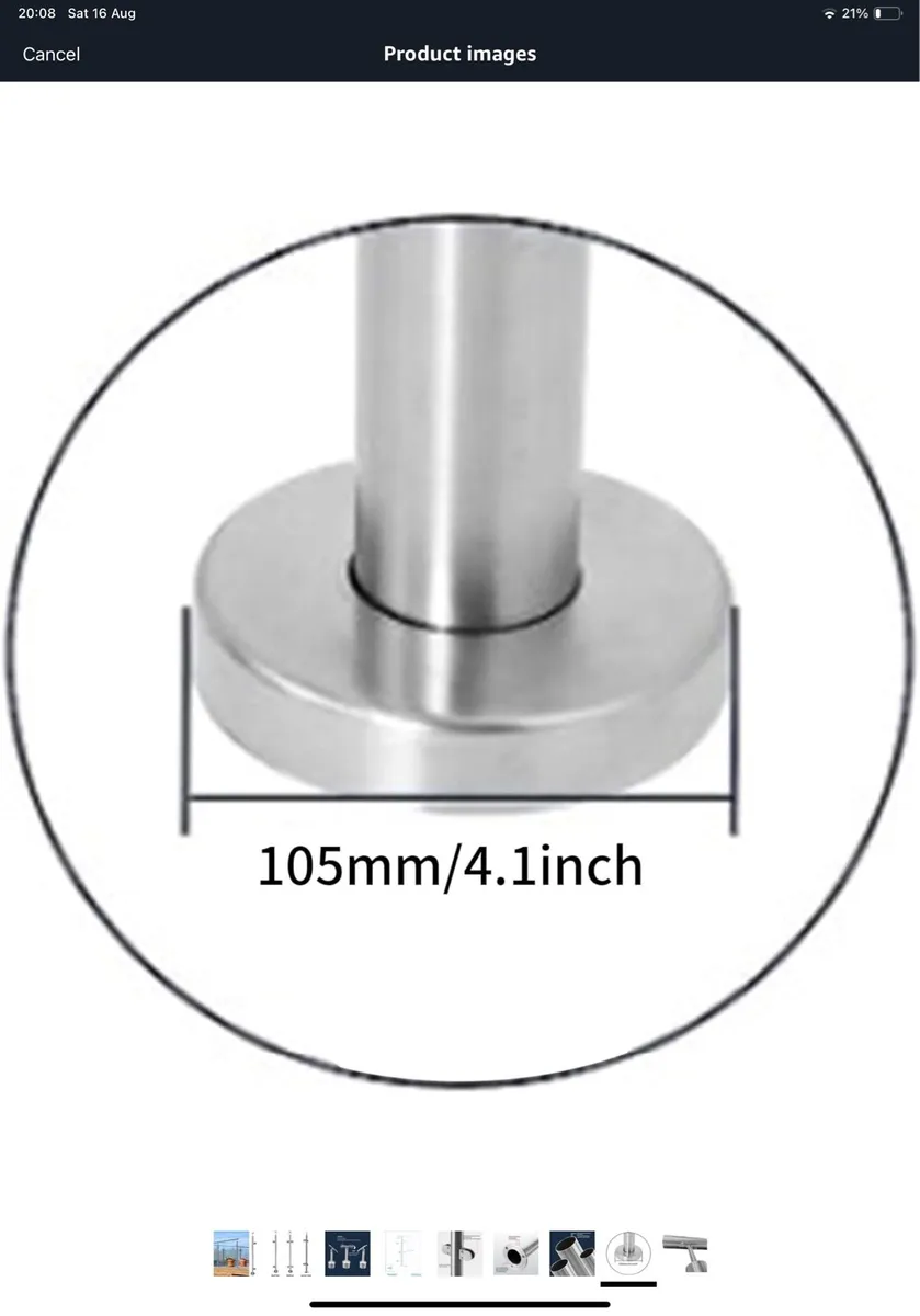 Stainless steel post for glass, balcony stairs etc - Image 3