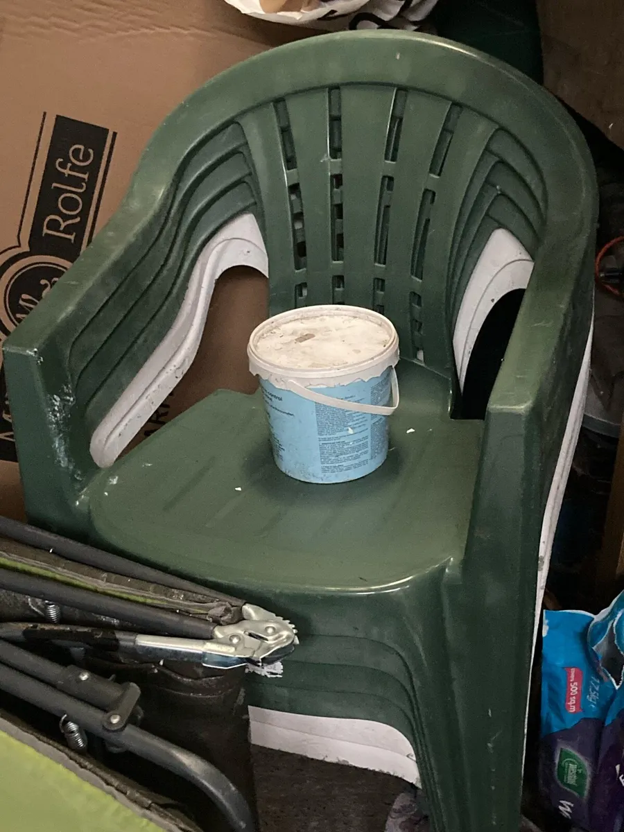 Green garden chairs