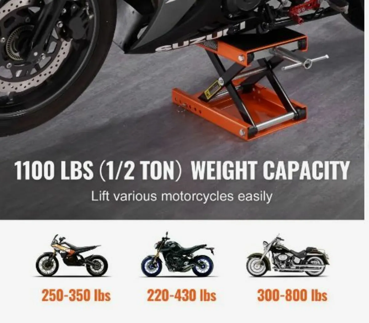 Motorcycle Scissor Jack Lift 499.5 kg Wide - Image 2