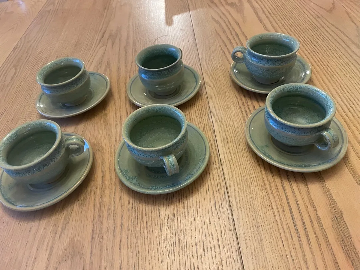 Louis Mulcahy Espresso cups and saucers - Image 1