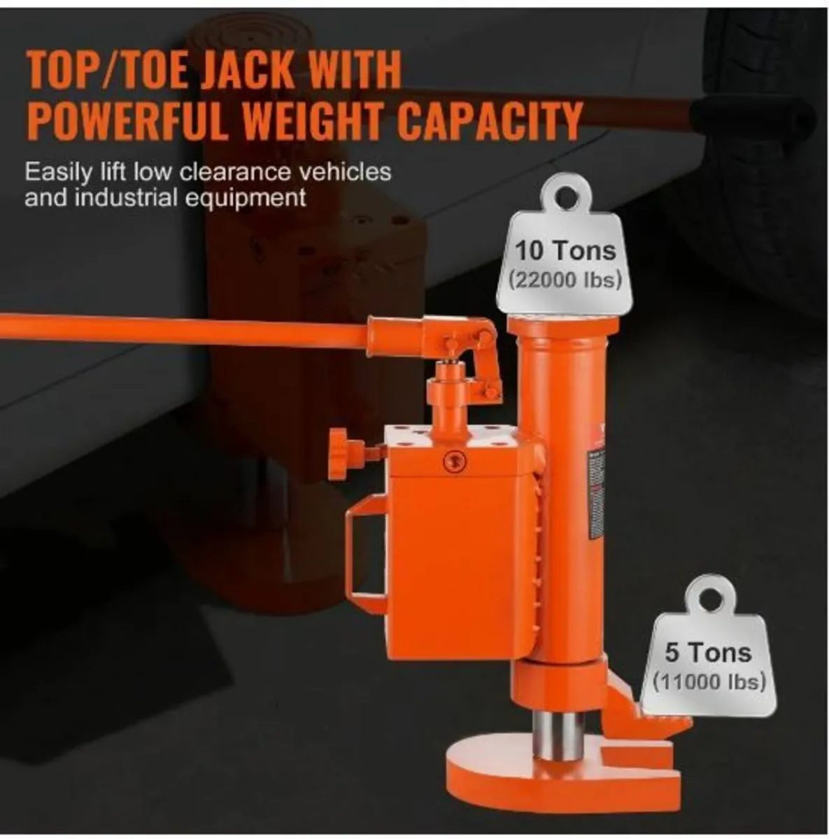 Hydraulic Machine Toe Jack Lift 360° Rotatable - Image 3