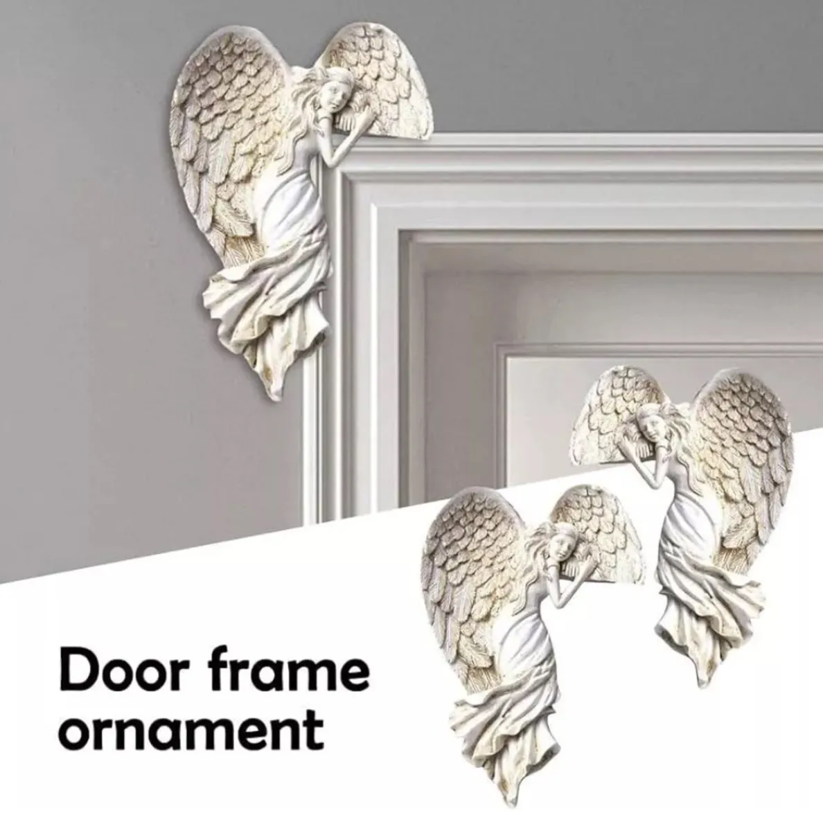 Set of 2 Door Frame Angel Wings Wall Angels - Image 1