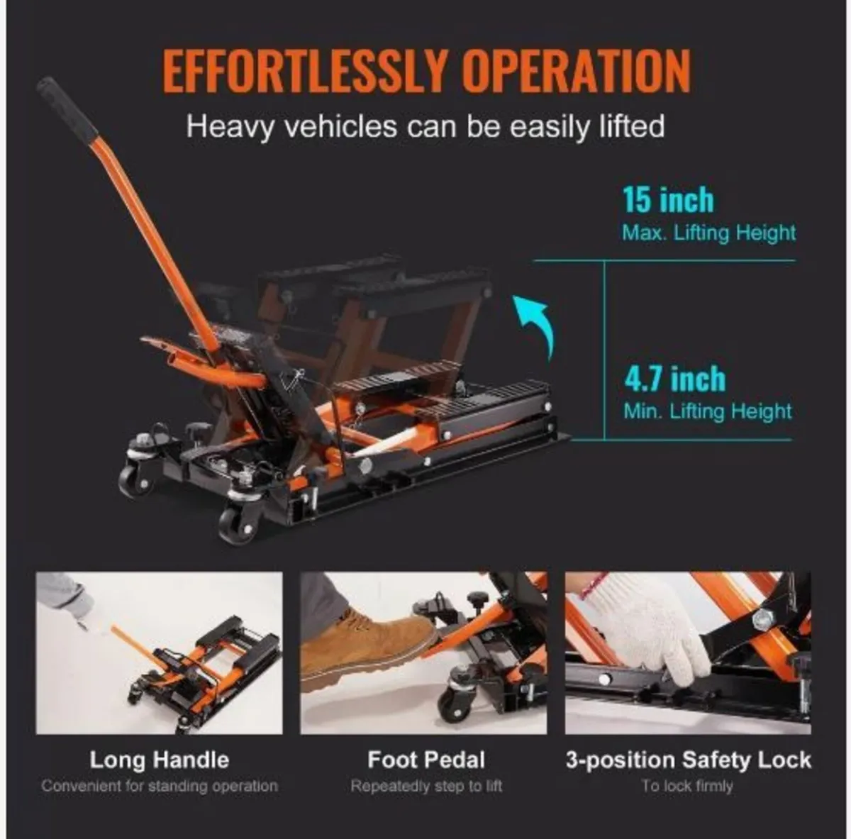 Motorcycle Hydraulic Pump Jack 680.4 kg - Image 4