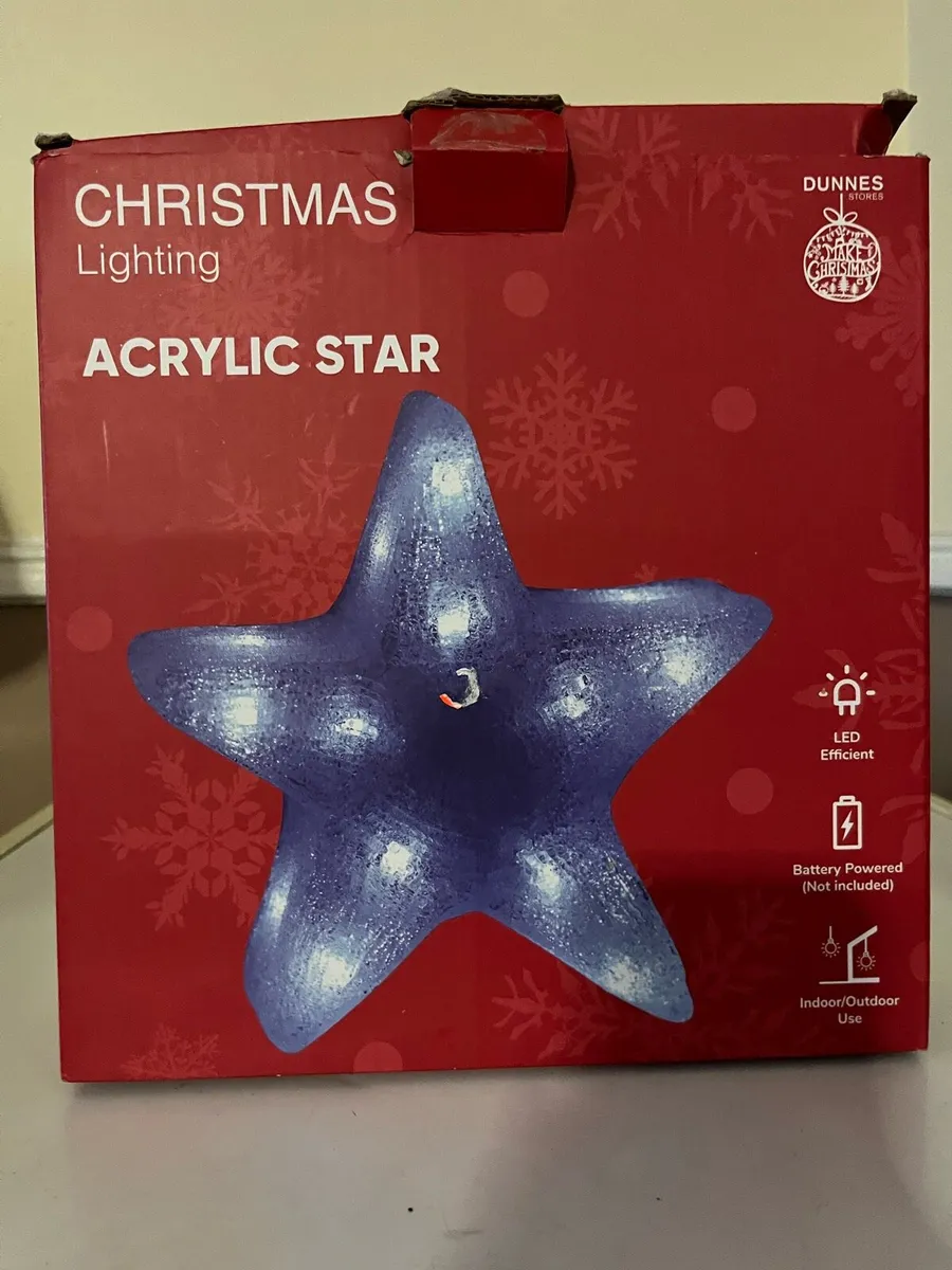 Dunnes Stores Christmas Lighting Acrylic Star - Image 1