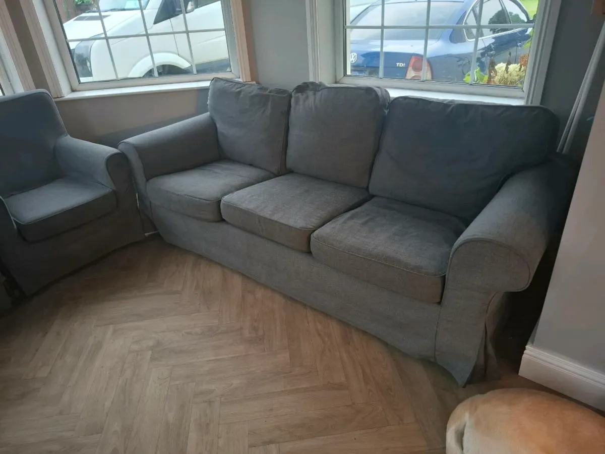 Ikea Ektorp 3 seater Sofa in Denim Grey - Image 1