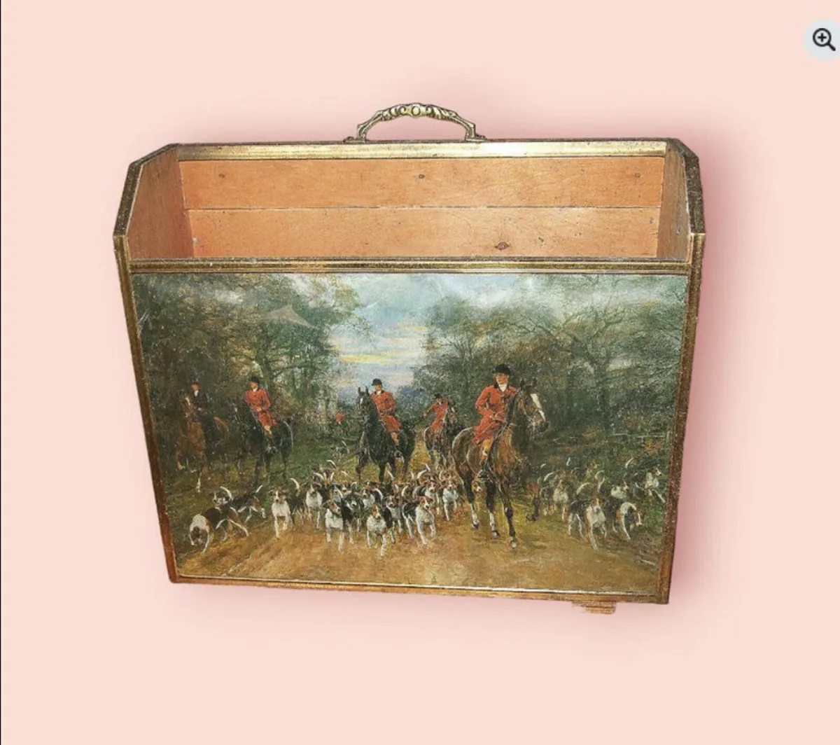 Vintage 'Hunting Scene' Magazine Rack - Image 2