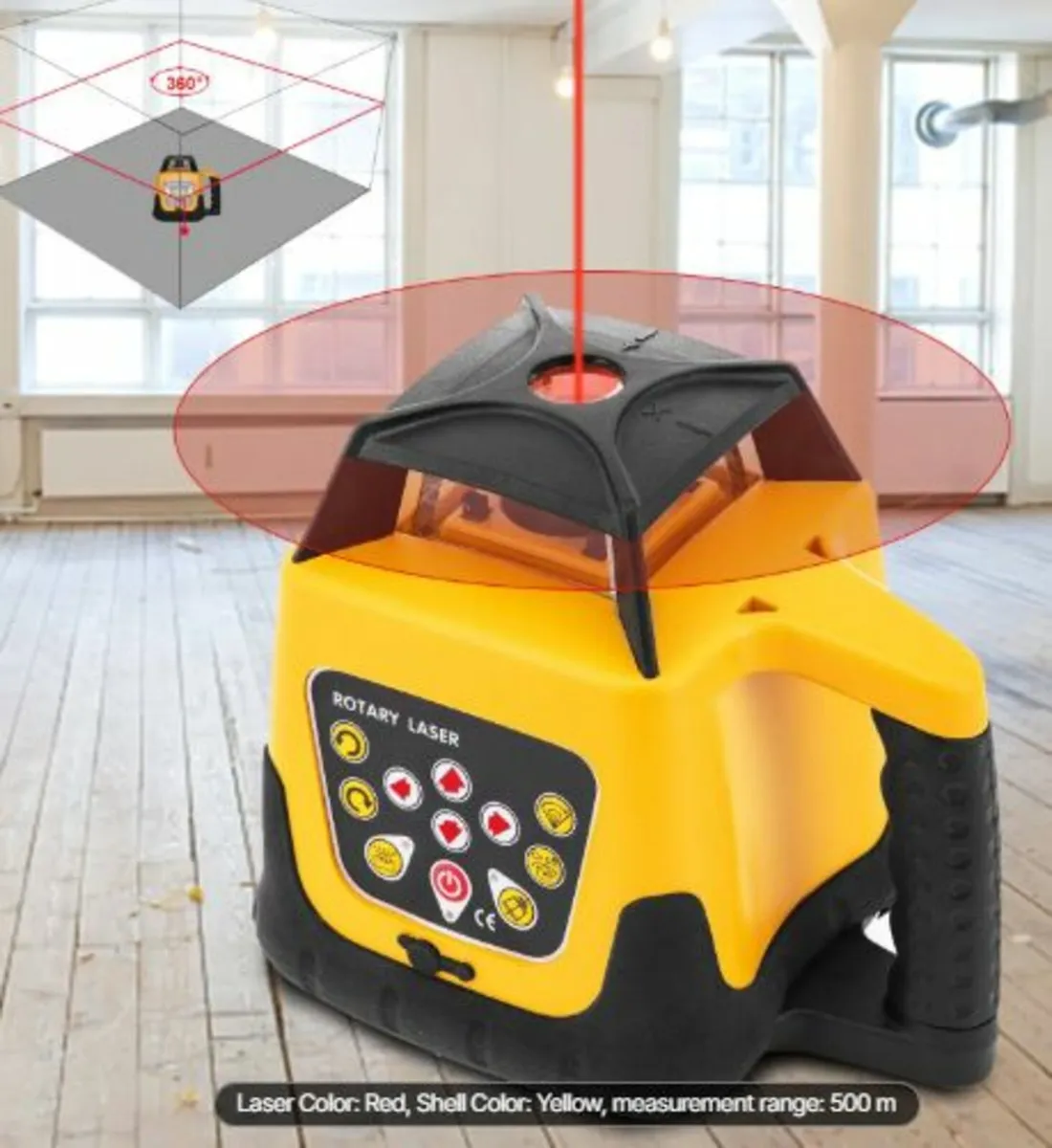 Rotary Laser Level Kit Red Beam Digital - Image 4