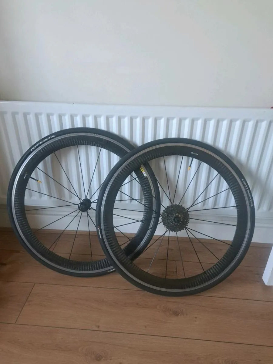 Carbon mavic cosmic SLS 50mm rim set of wheels - Image 1
