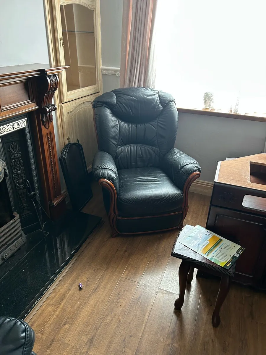 leather couch and armchair - Image 2