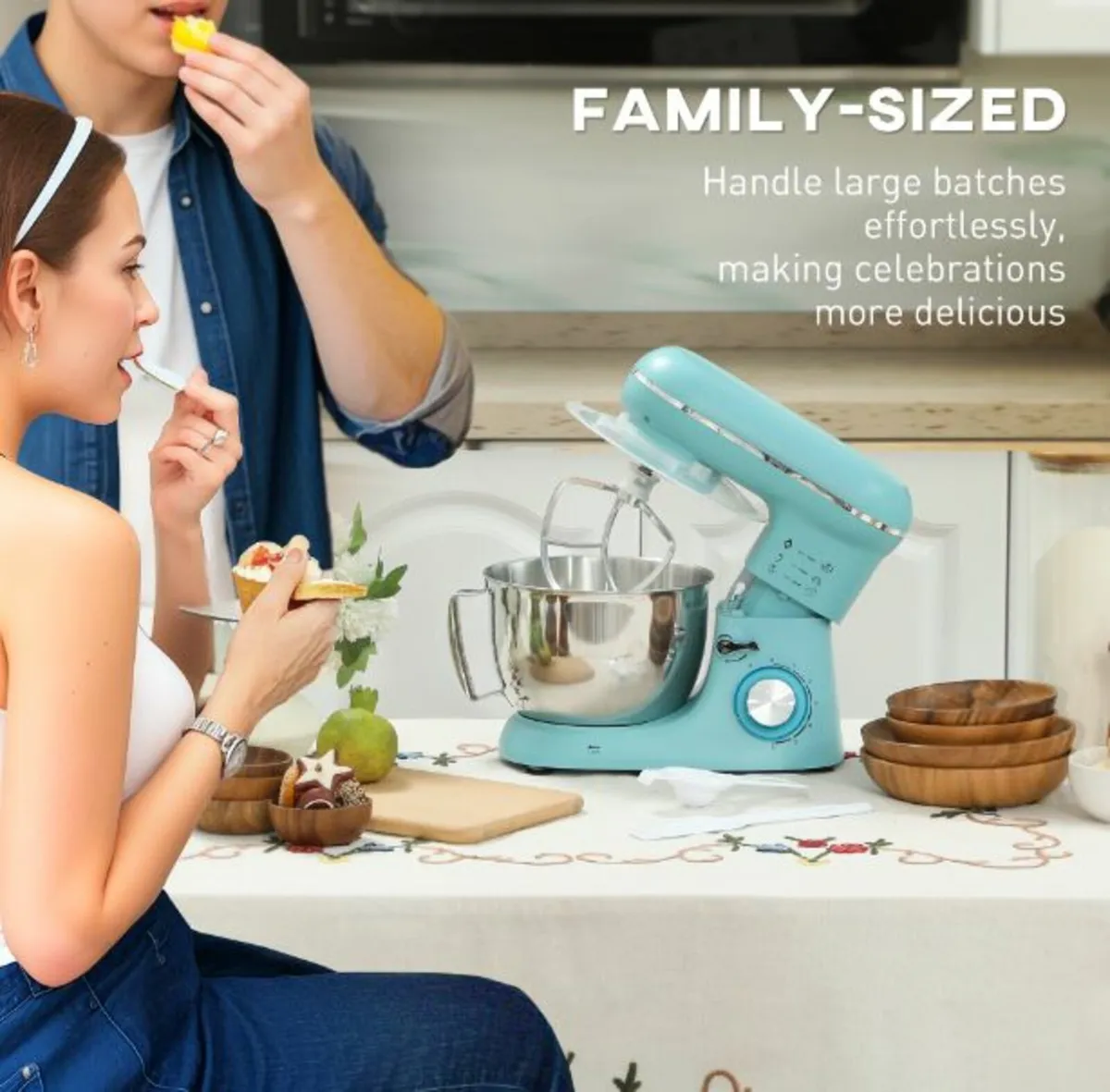 1300W Kitchen Stand Mixer, with Accessories - Image 3