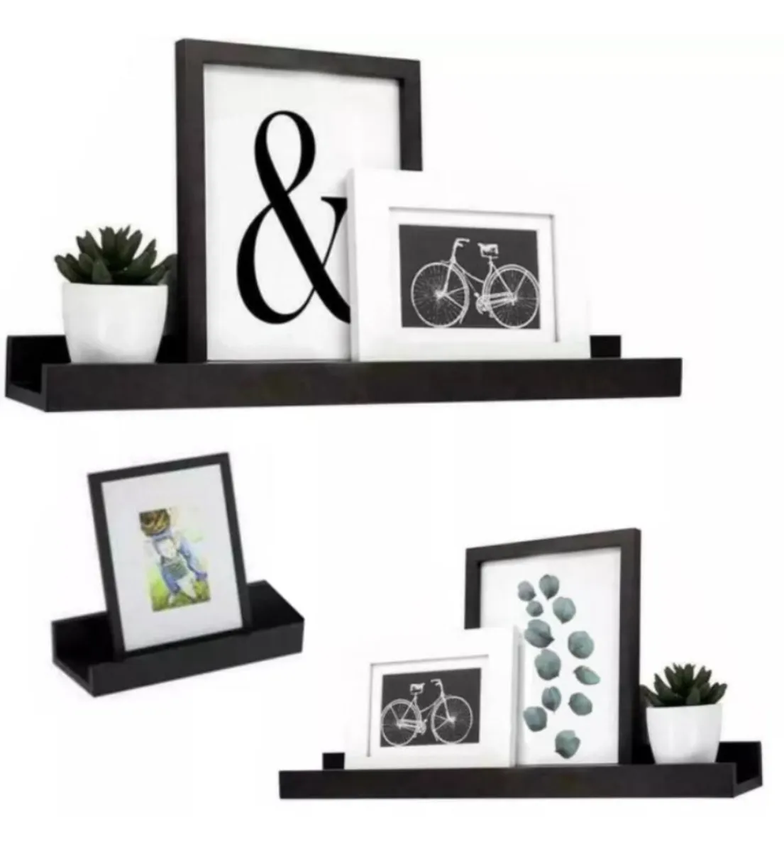 Set of 3 Floating Wall Shelves Picture Ledge NEW - Image 1