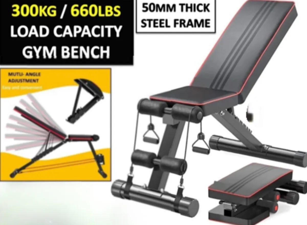Foldable Adjustable Weight Exercise Bench Home Gym - Image 1
