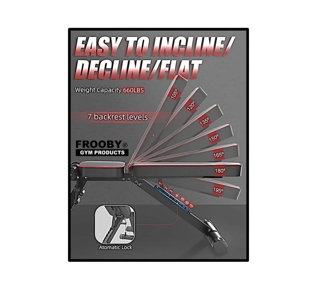 Foldable Adjustable Weight Exercise Bench Home Gym - Image 2
