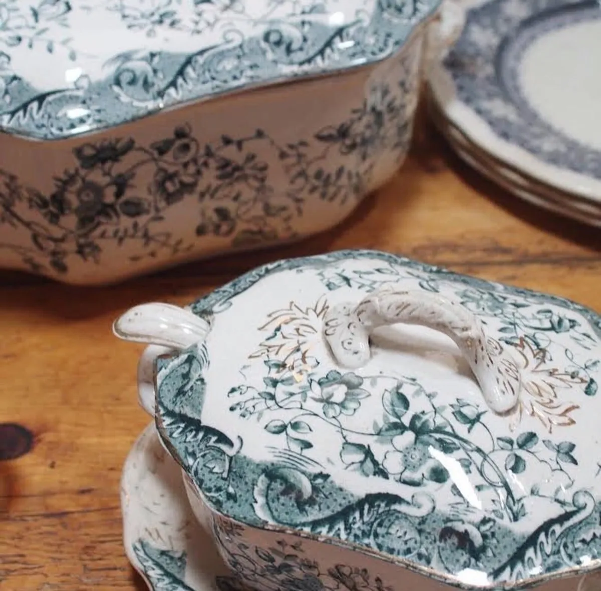 Two Antique China Tureens - Image 1