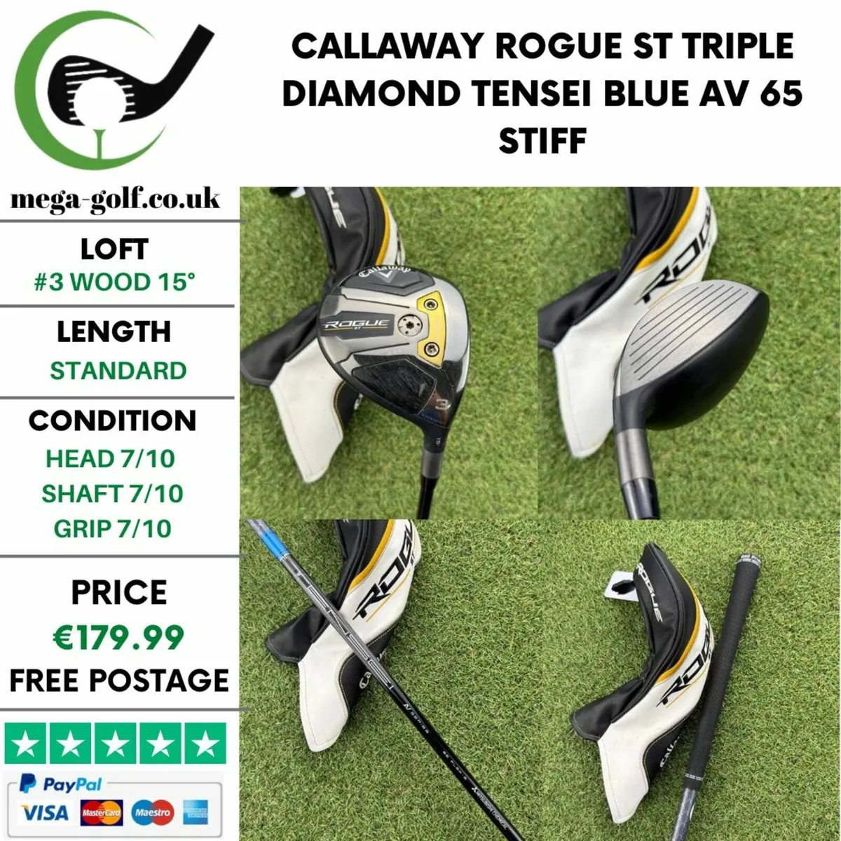 CALLAWAY ROGUE ST TRIPLE DIAMOND #3 WOOD 15° - Image 1