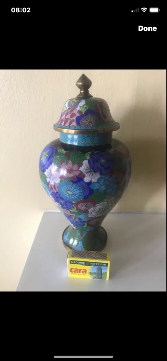 Antique/ Vintage Chinese Cloisonne Jar with Lid - Image 1