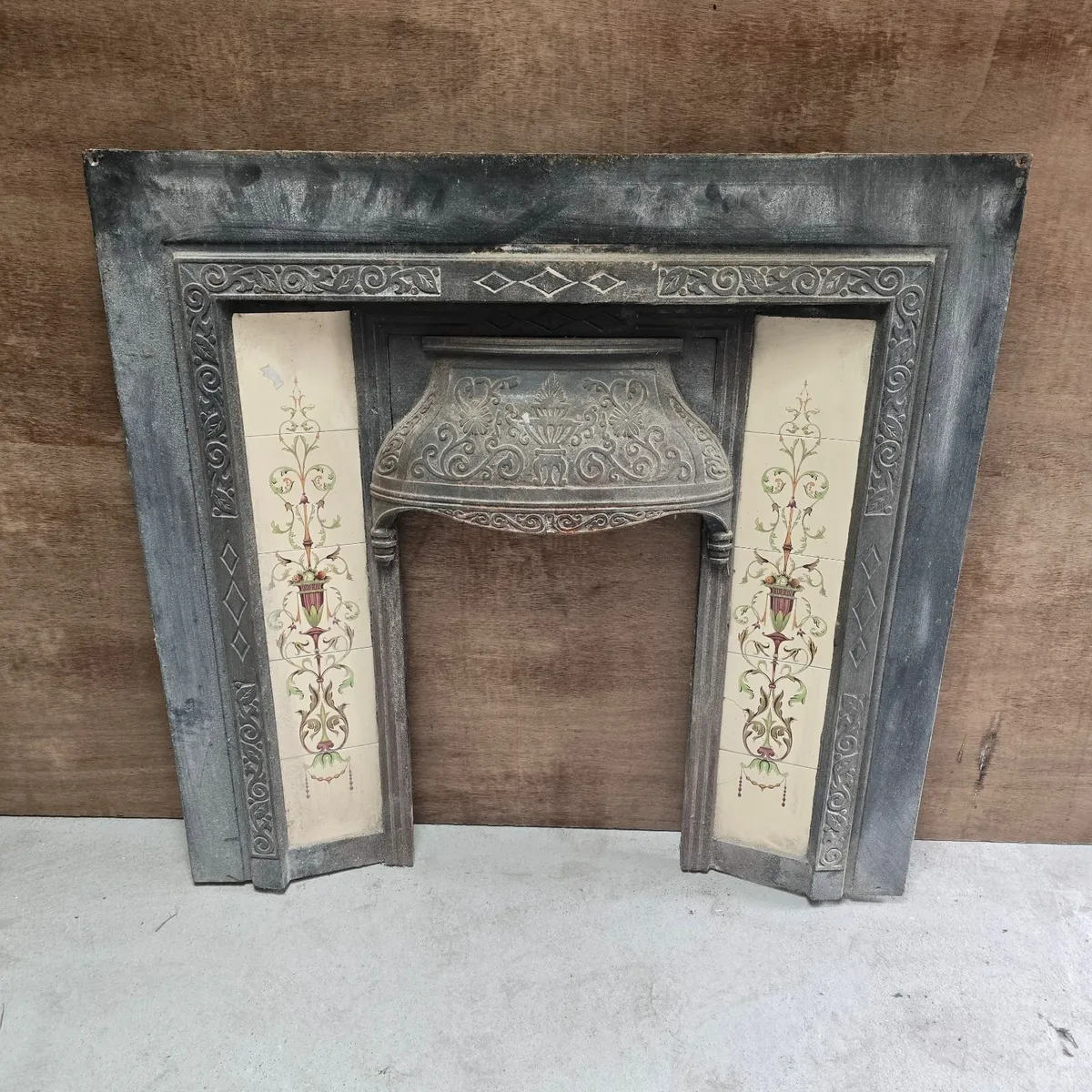 Cast Iron Fireplace with Ceramic Tiles - Image 1