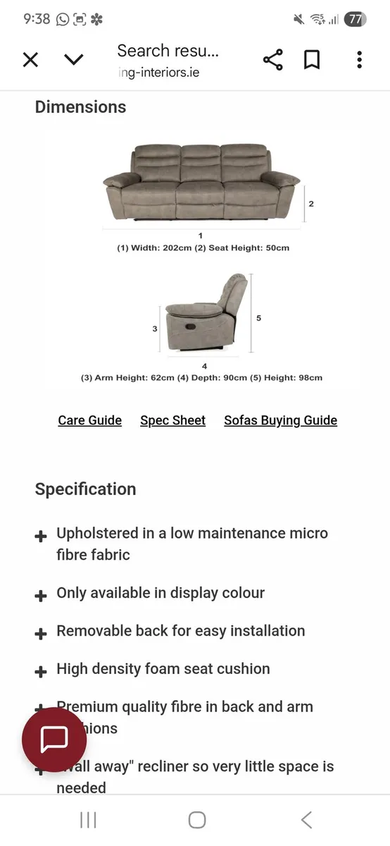 3 + 2 seater sofa's €500! - Image 3