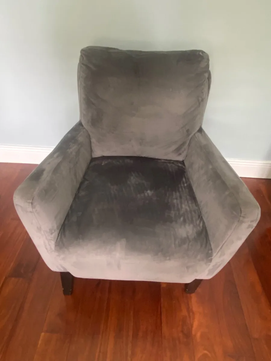 Grey velvet Armchair