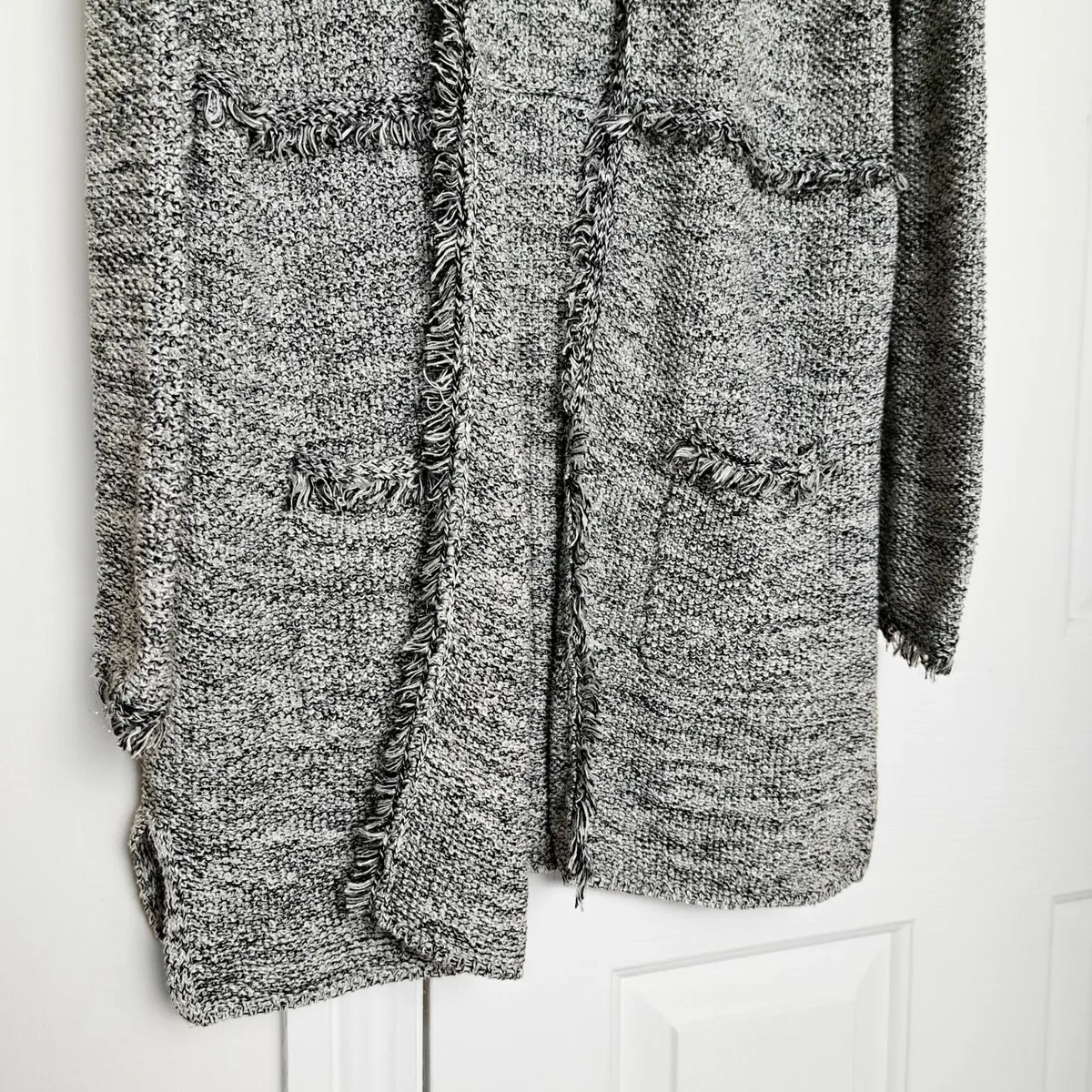 Springfield Black White Knit Cardigan Glitter M - Image 4