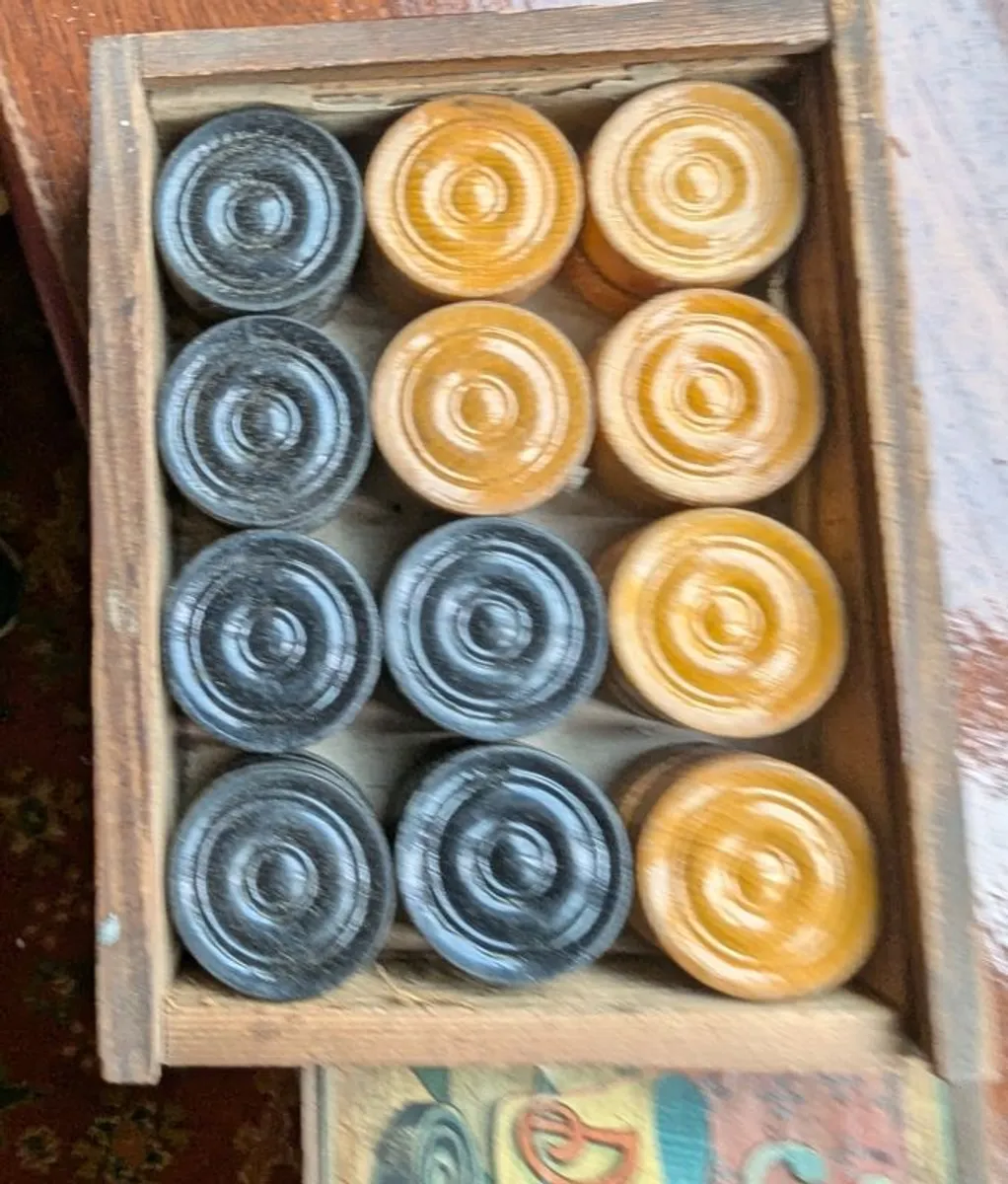 vintage draughts pieces circa 1910 - Image 2